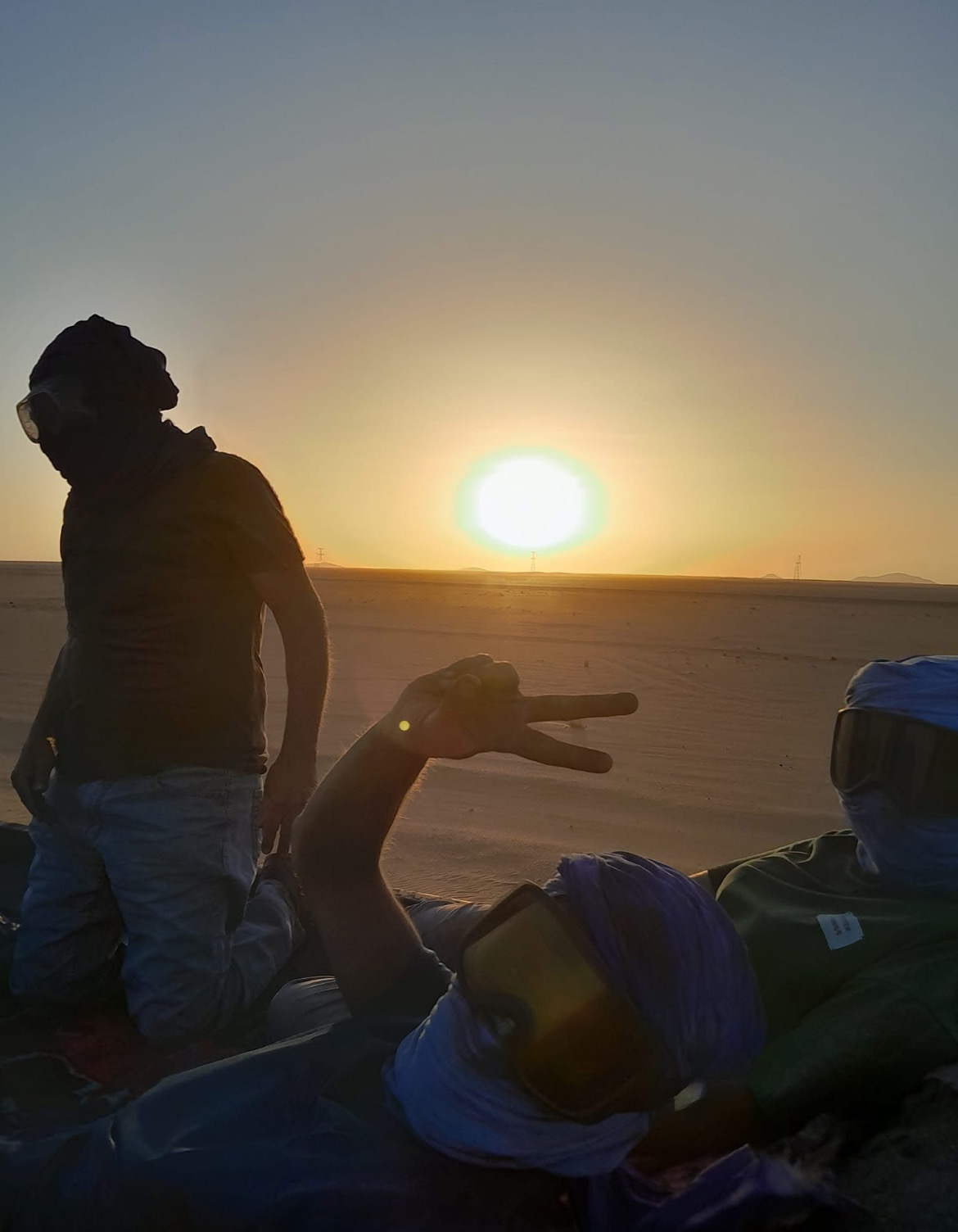 Desert sunset from the top of the train